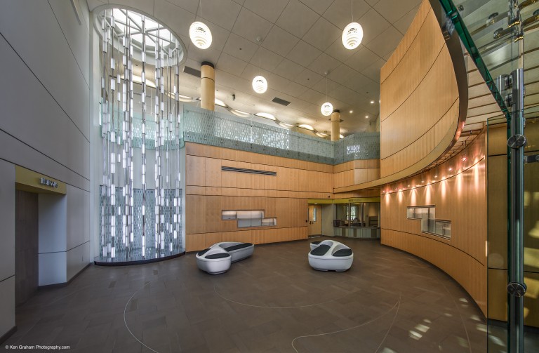 Decorative lighting inside lobby